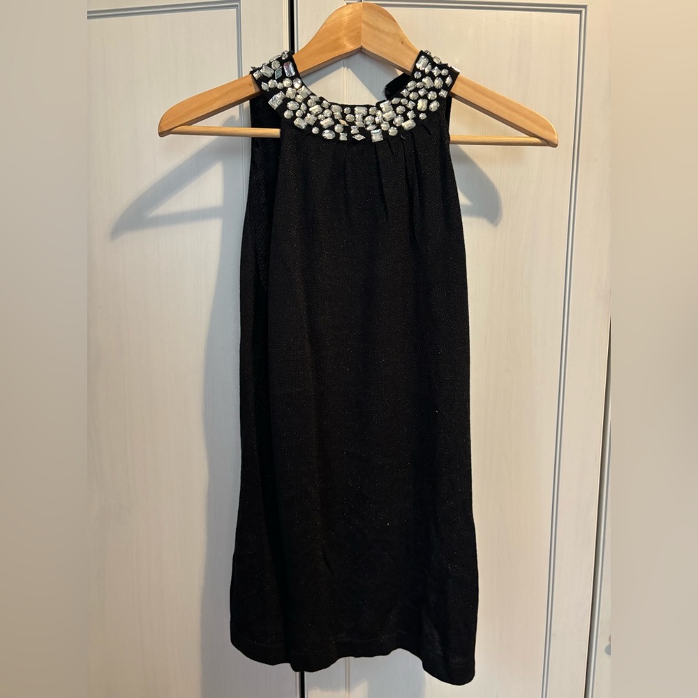 Joseph A.  Black Rhinestone Shirt small